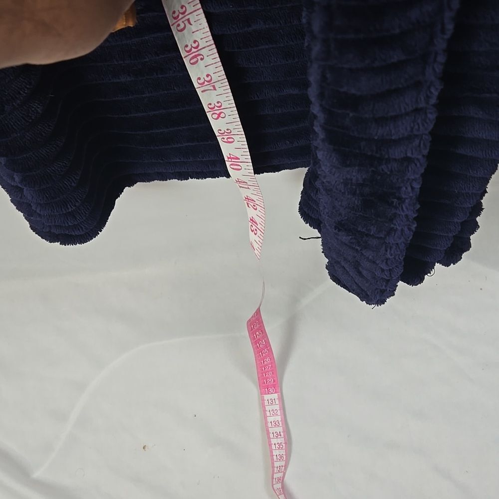Nine West Sleepwear Women's Navy Blue Plush Belted Lounge Robe Sz S/P - Picture 10 of 10